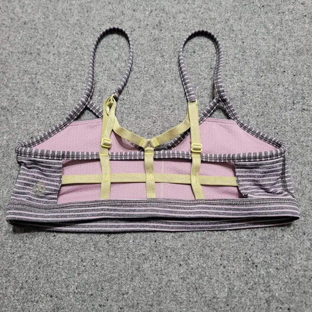 Lululemon Bra Women 4 XXS 2XS Hyper Stripe Seek The Heat Bralette Yoga Athletica